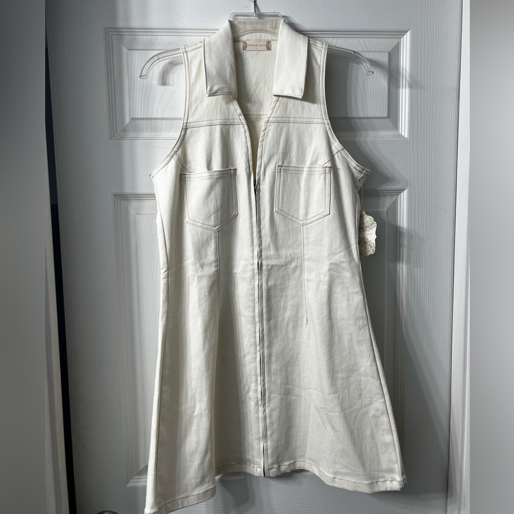 Altar’d State, white denim jeans dress